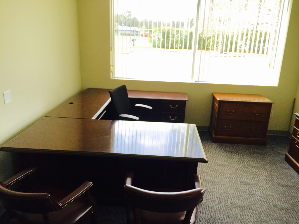 Used U-Shaped Desk with Lateral File and Credenza