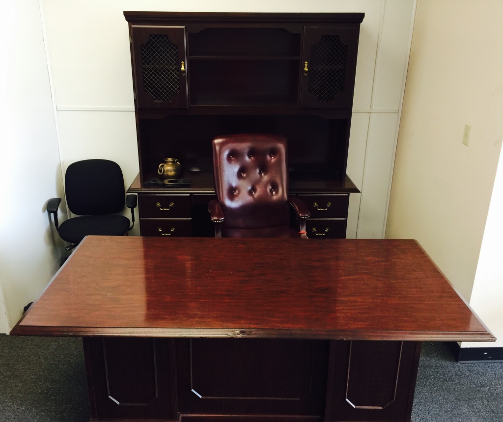 Used Executive Desk, Credenza and Hutch