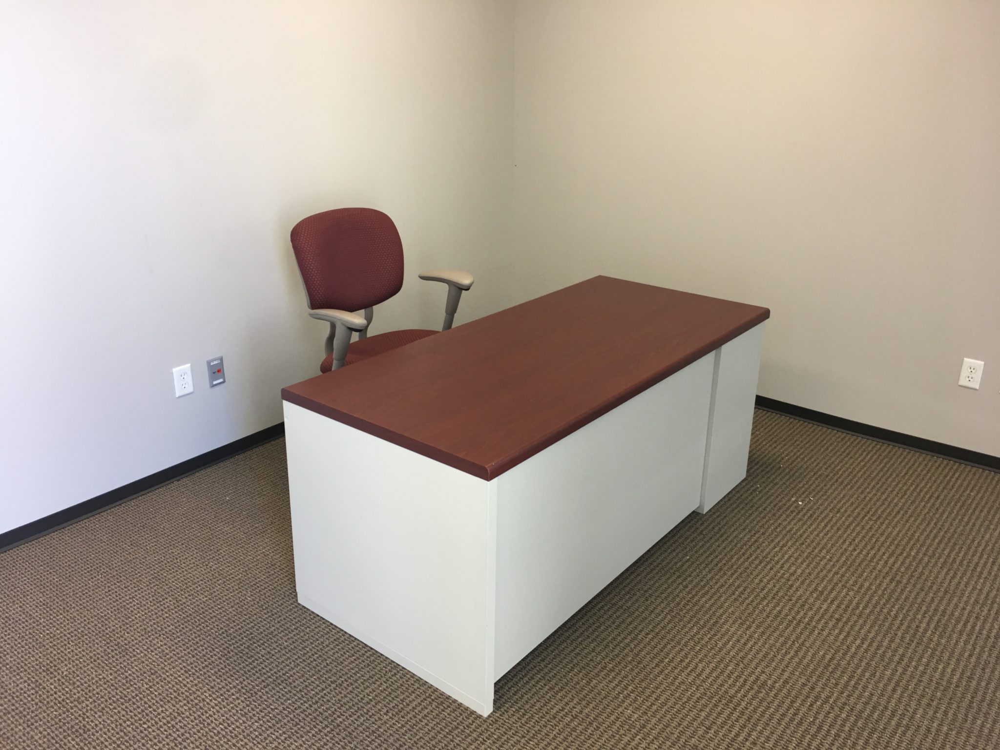 White Desk with Walnut Top